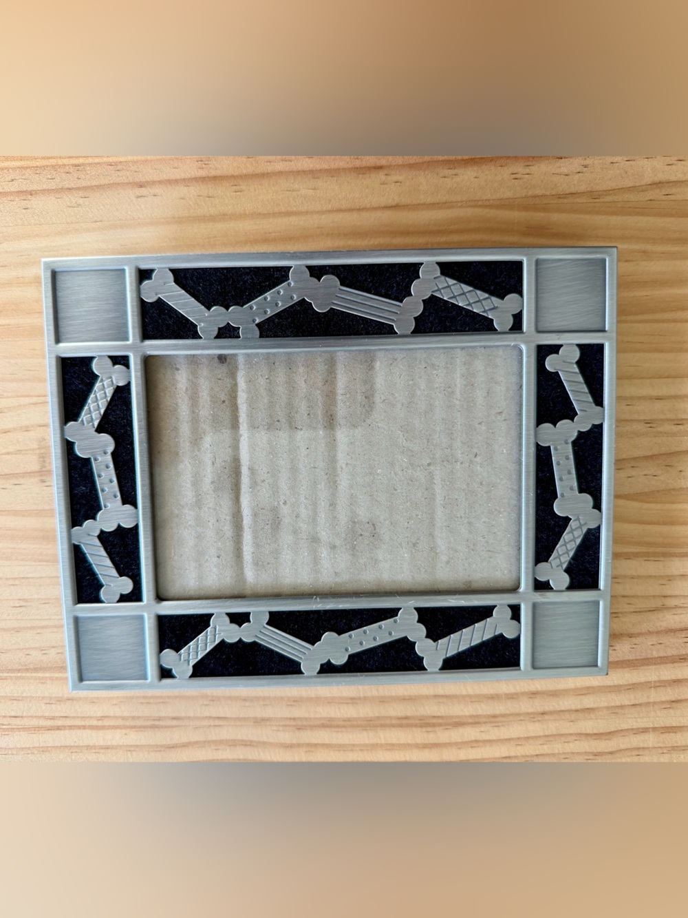 Metal Accent Photo Frame in Silver and Black